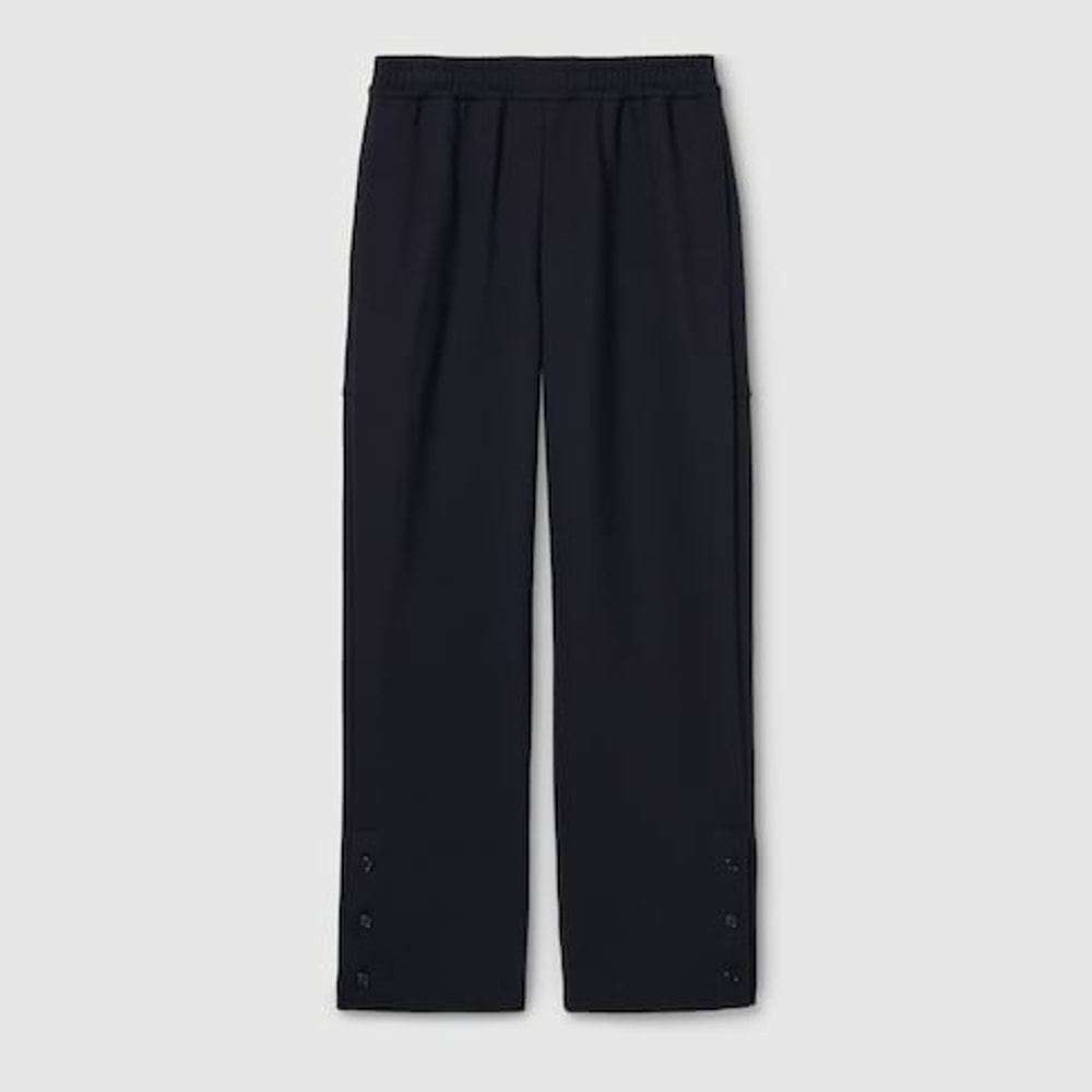 Cotton jersey leisure pants with embroidery