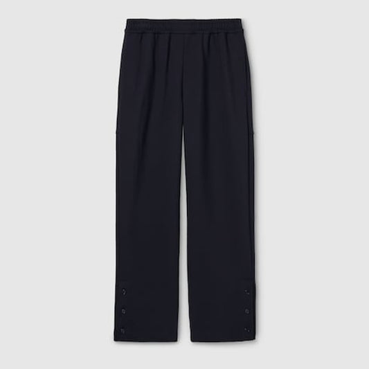 Cotton jersey leisure pants with embroidery