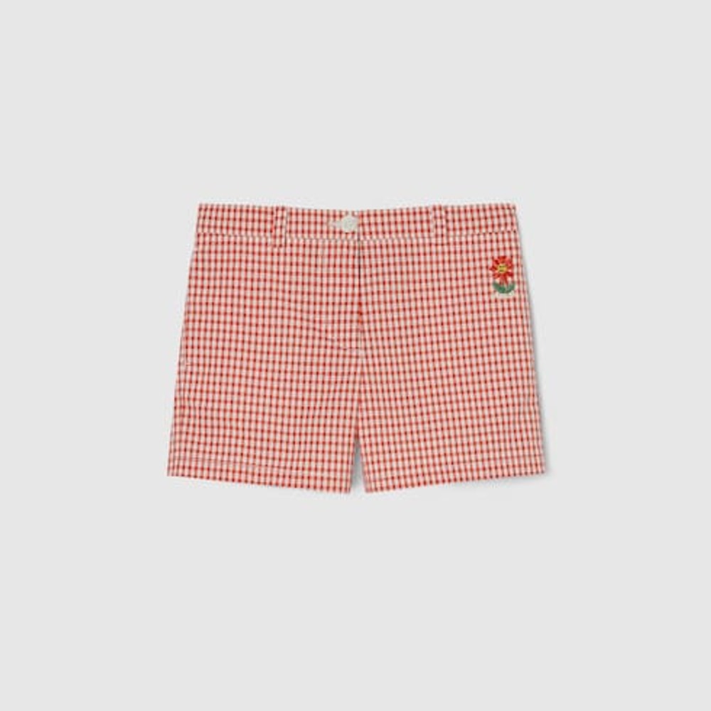Children's gingham cotton shorts