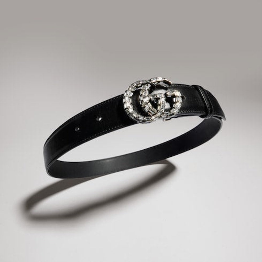 GG Marmont thin belt with crystals