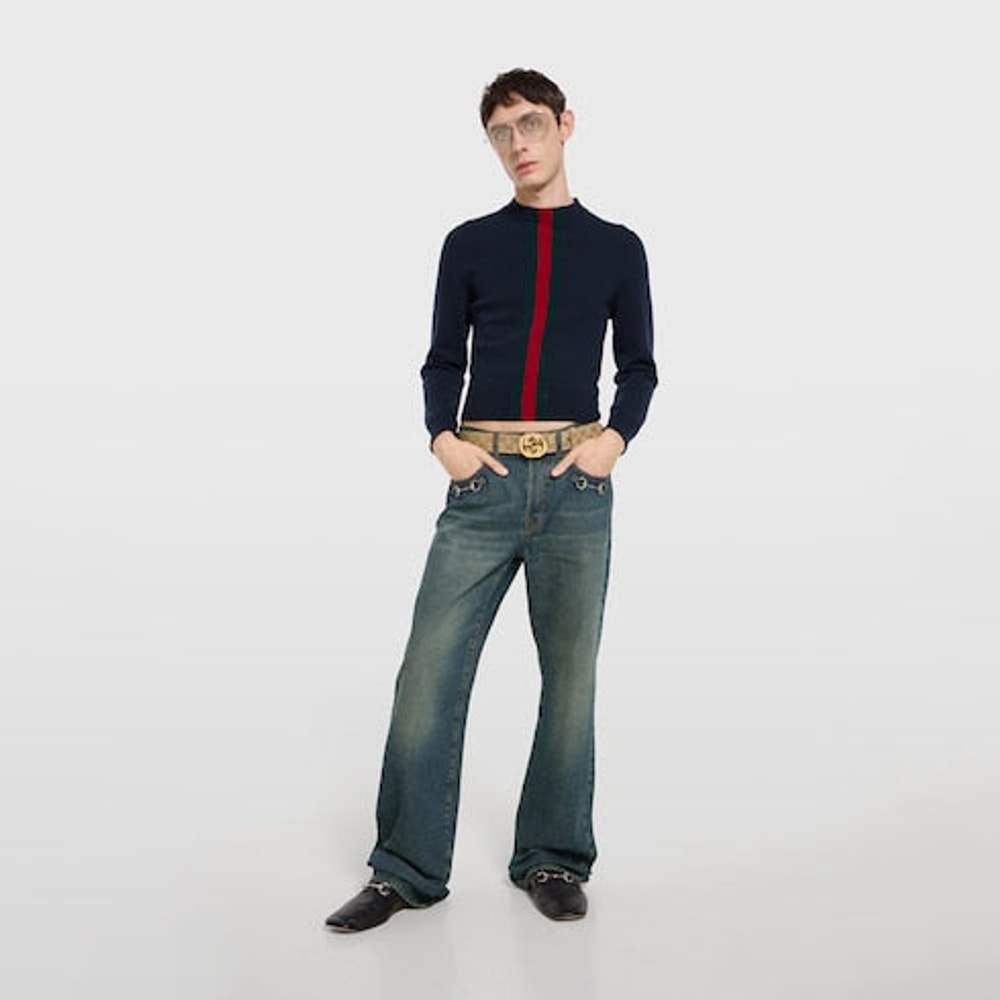 Belt with Interlocking G buckle