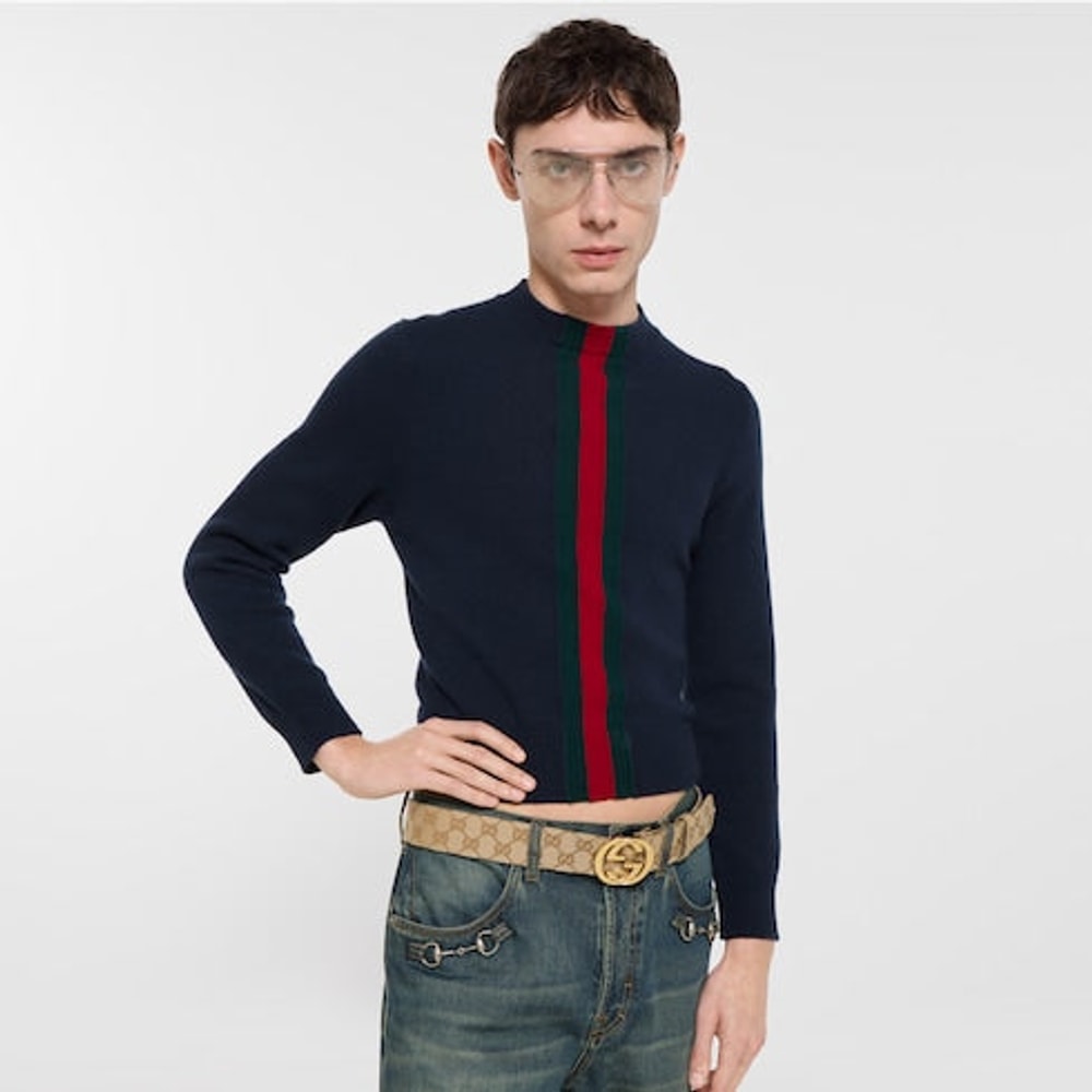 Belt with Interlocking G buckle