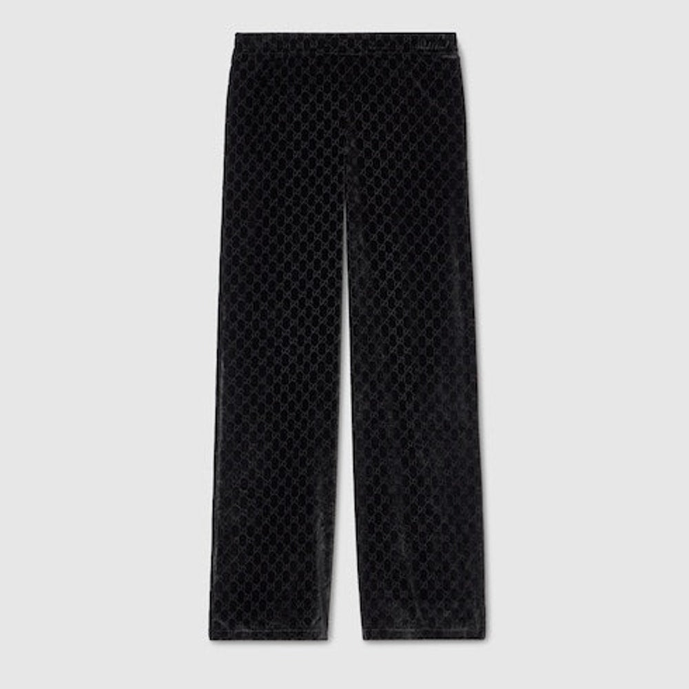 GG velvet devoré sportswear pants