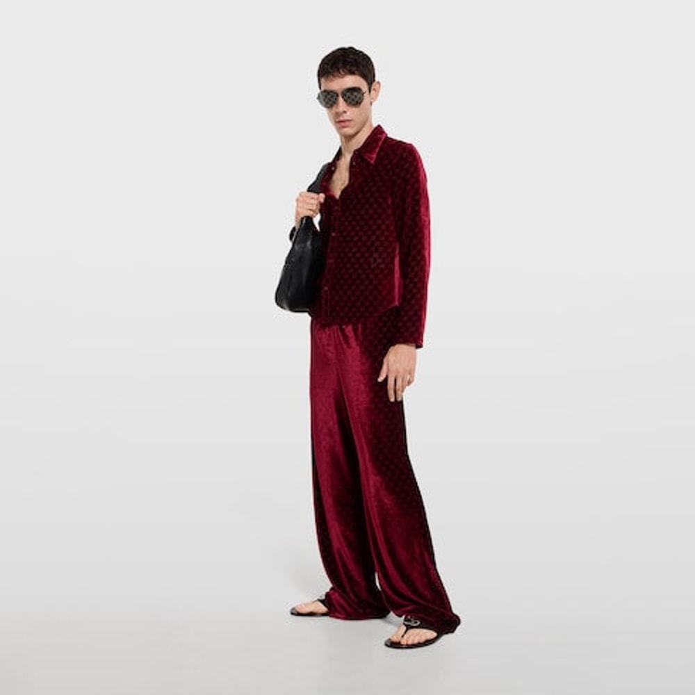 GG velvet devoré sportswear pants