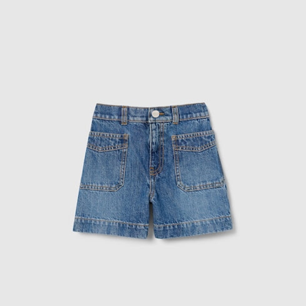 Children's bleached denim shorts