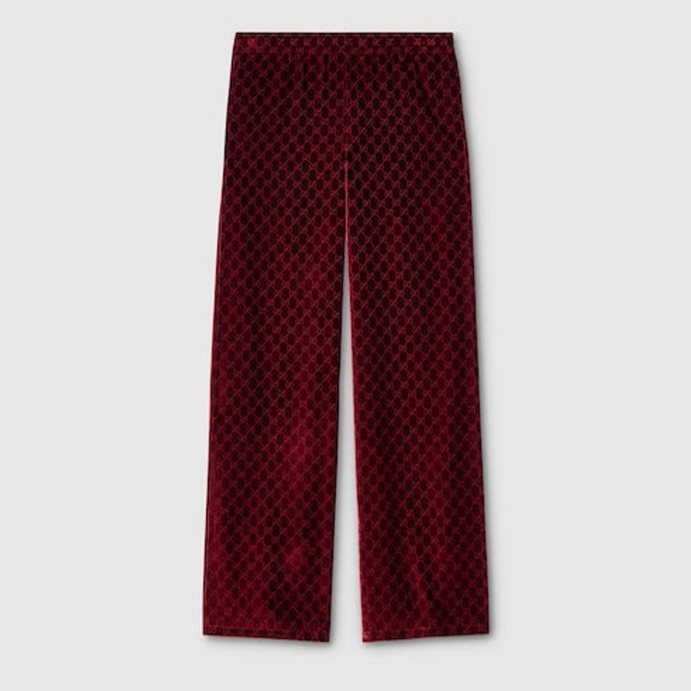 GG velvet devoré sportswear pants