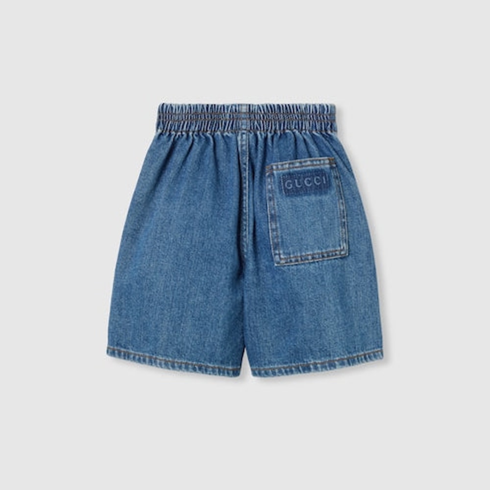 Children's lasered denim shorts