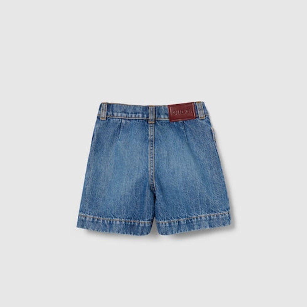 Children's bleached denim shorts