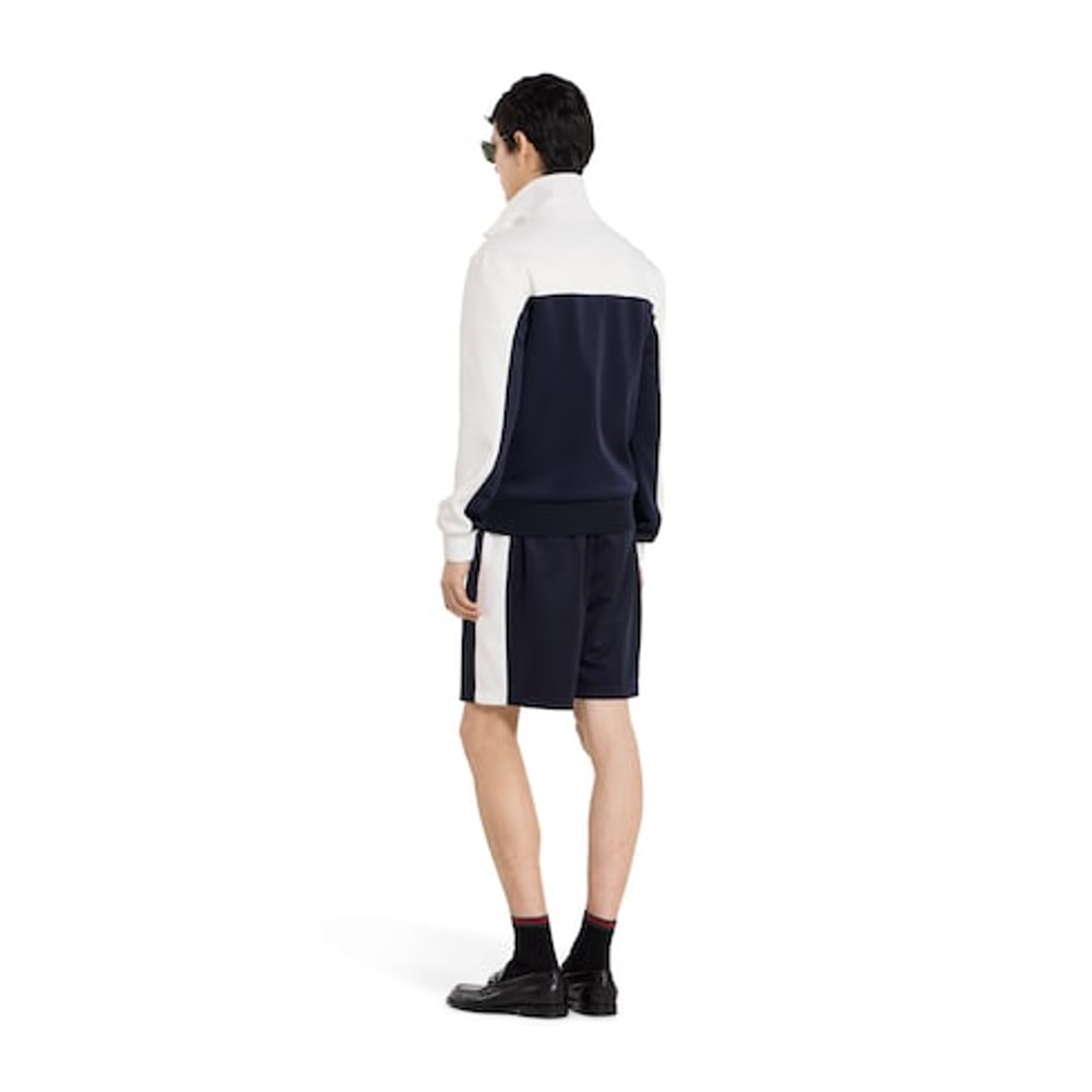 Technical jersey shorts with embroidery