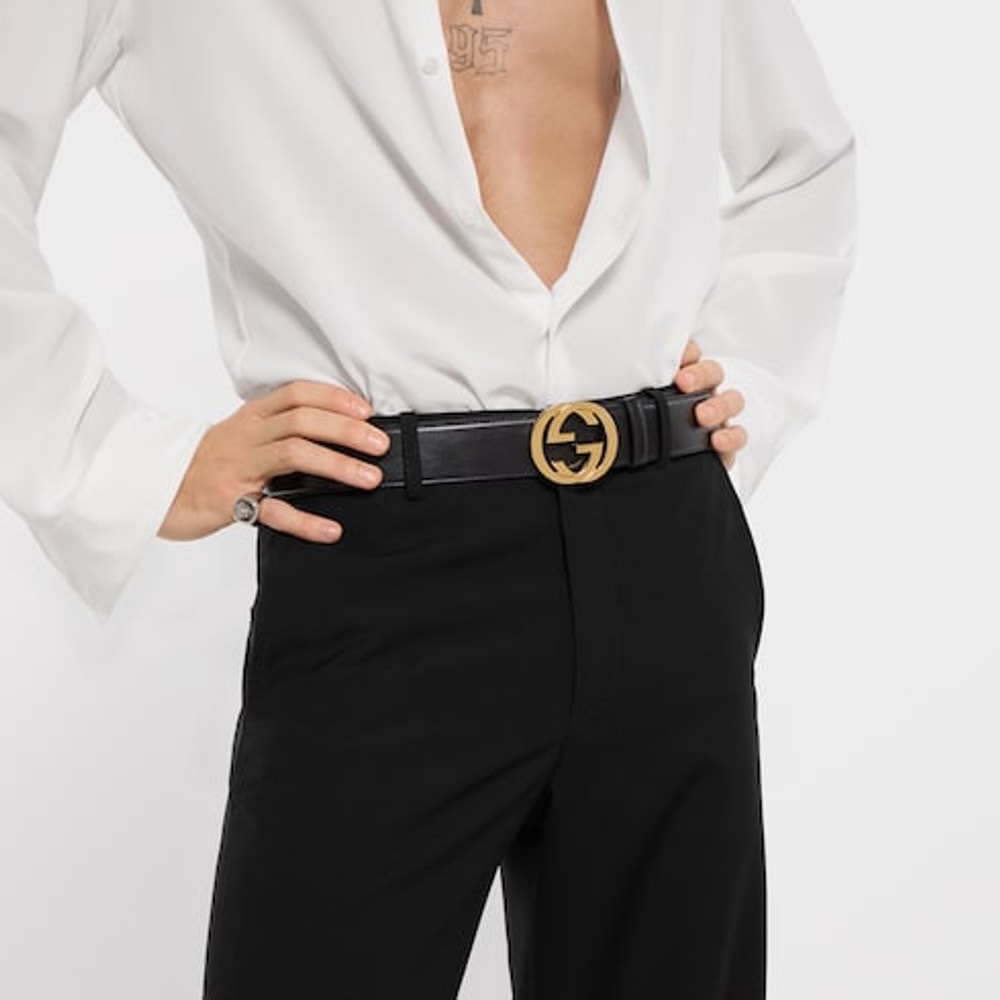 Belt with Interlocking G buckle