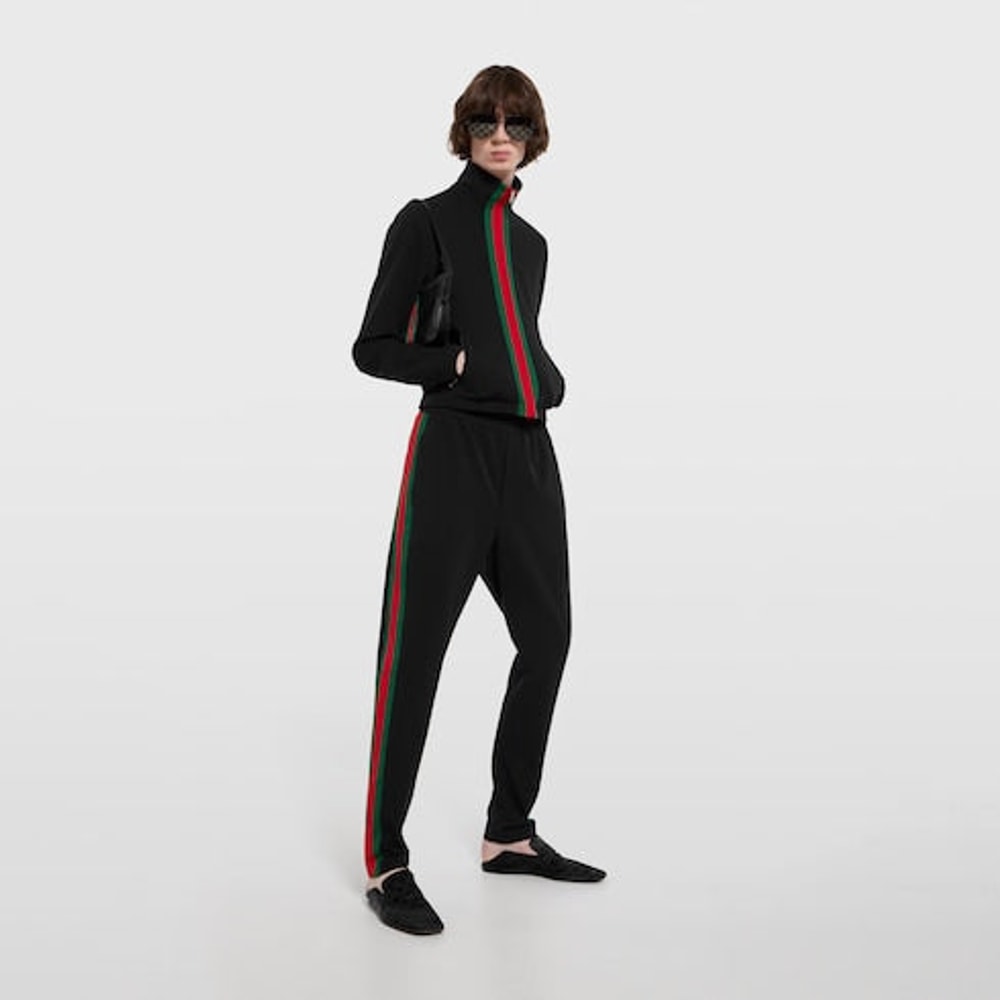 Stretch nylon sportswear pants with Web
