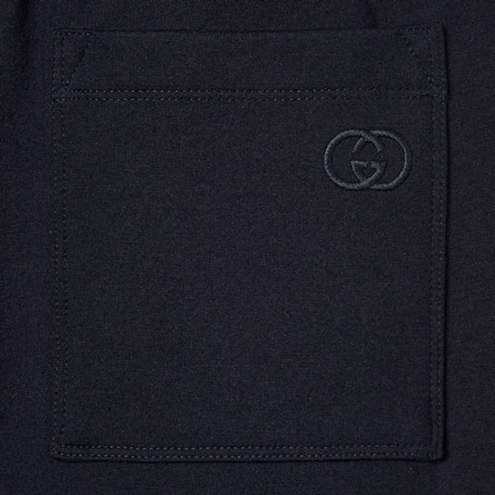 Cotton jersey leisure pants with embroidery